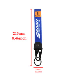 BRAND New SPOON SPORTS Blue Racing Keychain Metal key Ring Hook Strap Lanyard Universal