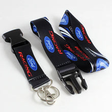 Load image into Gallery viewer, BRAND NEW FORD RACING Car Keychain Tag Rings Keychain JDM Drift Lanyard Black