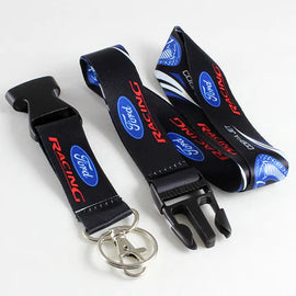 BRAND NEW FORD RACING Car Keychain Tag Rings Keychain JDM Drift Lanyard Black
