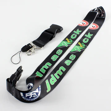BRAND NEW JDM AS FCK Car Keychain Tag Rings Keychain JDM Drift Lanyard Black
