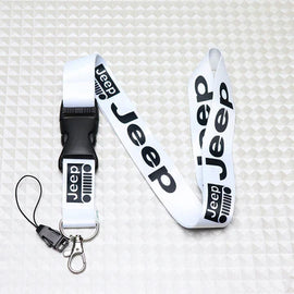 BRAND NEW JEEP Car Keychain Tag Rings Keychain JDM Drift Lanyard White
