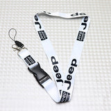 BRAND NEW JEEP Car Keychain Tag Rings Keychain JDM Drift Lanyard White