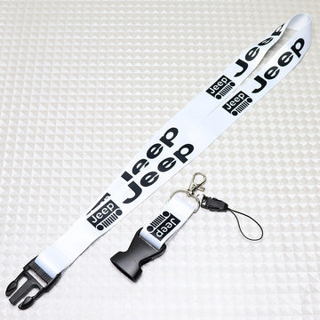 BRAND NEW JEEP Car Keychain Tag Rings Keychain JDM Drift Lanyard White