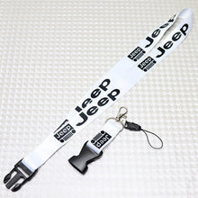 Load image into Gallery viewer, BRAND NEW JEEP Car Keychain Tag Rings Keychain JDM Drift Lanyard White