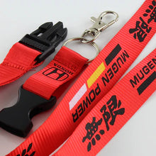 Load image into Gallery viewer, BRAND NEW Mugen Power Car Keychain Tag Rings Keychain JDM Drift Lanyard Red