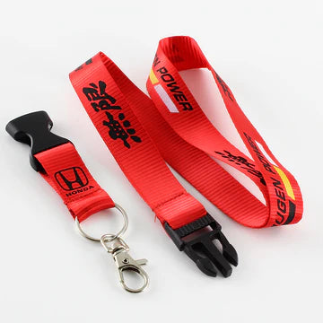 BRAND NEW Mugen Power Car Keychain Tag Rings Keychain JDM Drift Lanyard Red