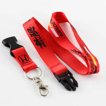 Load image into Gallery viewer, BRAND NEW Mugen Power Car Keychain Tag Rings Keychain JDM Drift Lanyard Red