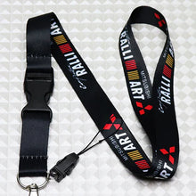 Load image into Gallery viewer, BRAND NEW RALLIART JDM Car Keychain Tag Rings Keychain JDM Drift Lanyard Black