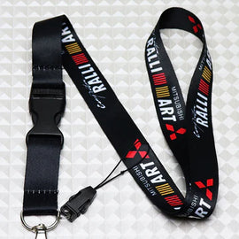 BRAND NEW RALLIART JDM Car Keychain Tag Rings Keychain JDM Drift Lanyard Black