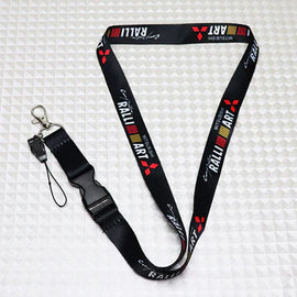 BRAND NEW RALLIART JDM Car Keychain Tag Rings Keychain JDM Drift Lanyard Black