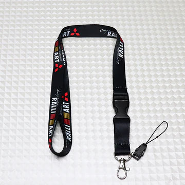 BRAND NEW RALLIART JDM Car Keychain Tag Rings Keychain JDM Drift Lanyard Black