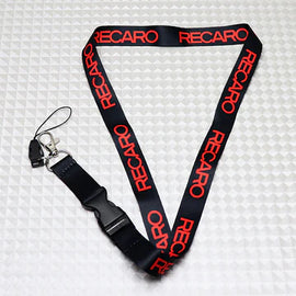 BRAND NEW RECARO Car Keychain Tag Rings Keychain JDM Drift Lanyard Black