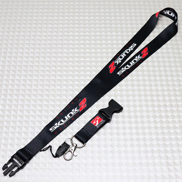 BRAND NEW SKUNK2 Car Keychain Tag Rings Keychain JDM Drift Lanyard Black