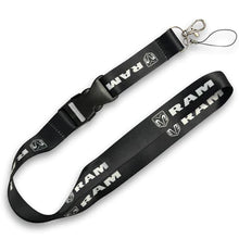 Load image into Gallery viewer, BRAND NEW Dodge RAM Car Keychain Tag Rings Keychain JDM Drift Lanyard Black