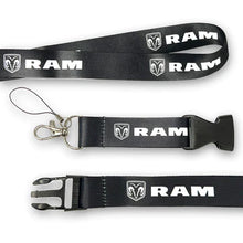 Load image into Gallery viewer, BRAND NEW Dodge RAM Car Keychain Tag Rings Keychain JDM Drift Lanyard Black