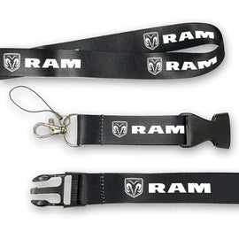 BRAND NEW Dodge RAM Car Keychain Tag Rings Keychain JDM Drift Lanyard Black