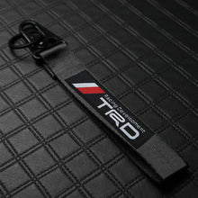 Load image into Gallery viewer, BRAND New JDM TRD Black Racing Keychain Metal key Ring Hook Strap Lanyard Universal