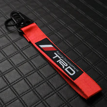 Load image into Gallery viewer, BRAND New JDM TRD Red Racing Keychain Metal key Ring Hook Strap Lanyard Universal