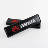 Brand New Universal 2PCS BRIDE Carbon Fiber Car Seat Belt Covers Shoulder Pad