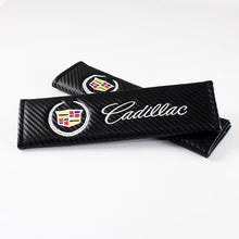 Load image into Gallery viewer, Brand New Universal 2PCS CADILLAC Carbon Fiber Car Seat Belt Covers Shoulder Pad