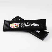 Load image into Gallery viewer, Brand New Universal 2PCS Cadillac Carbon Fiber Car Seat Belt Covers Shoulder Pad