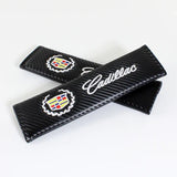 Brand New Universal 2PCS Cadillac Carbon Fiber Car Seat Belt Covers Shoulder Pad