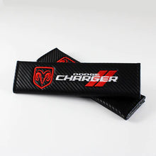 Load image into Gallery viewer, Brand New Universal 2PCS Dodge Charger Carbon Fiber Car Seat Belt Covers Shoulder Pad
