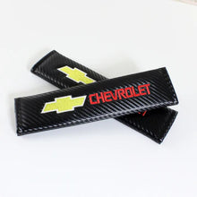 Load image into Gallery viewer, Brand New Universal 2PCS Chevrolet Carbon Fiber Car Seat Belt Covers Shoulder Pad