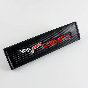 Brand New Universal 2PCS CORVETTE Carbon Fiber Car Seat Belt Covers Shoulder Pad