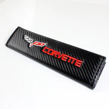 Load image into Gallery viewer, Brand New Universal 2PCS CORVETTE Carbon Fiber Car Seat Belt Covers Shoulder Pad