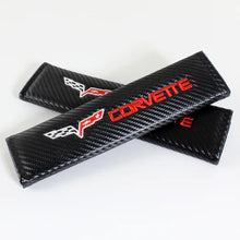 Load image into Gallery viewer, Brand New Universal 2PCS CORVETTE Carbon Fiber Car Seat Belt Covers Shoulder Pad