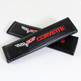 Brand New Universal 2PCS CORVETTE Carbon Fiber Car Seat Belt Covers Shoulder Pad