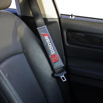 Brand New Universal 2PCS Dodge Carbon Fiber Car Seat Belt Covers Shoulder Pad