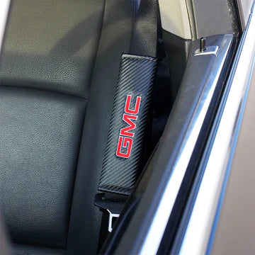 Brand New Universal 2PCS GMC Carbon Fiber Car Seat Belt Covers Shoulder Pad