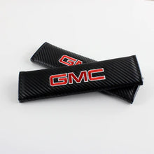 Load image into Gallery viewer, Brand New Universal 2PCS GMC Carbon Fiber Car Seat Belt Covers Shoulder Pad