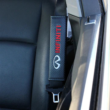 Brand New Universal 2PCS INFINITI Carbon Fiber Car Seat Belt Covers Shoulder Pad