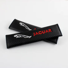 Load image into Gallery viewer, Brand New Universal 2PCS Jaguar Carbon Fiber Car Seat Belt Covers Shoulder Pad