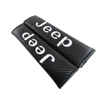 Brand New Universal 2PCS JEEP Carbon Fiber Car Seat Belt Covers Shoulder Pad