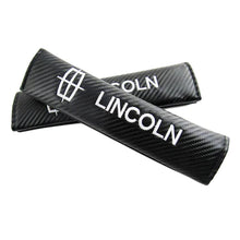 Load image into Gallery viewer, Brand New Universal 2PCS Lincoln Carbon Fiber Car Seat Belt Covers Shoulder Pad