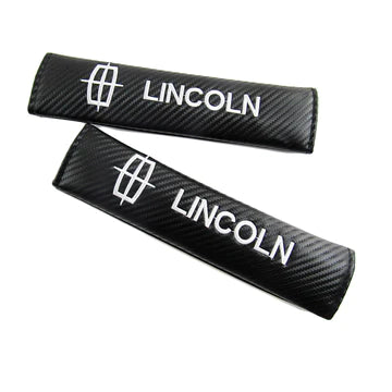 Brand New Universal 2PCS Lincoln Carbon Fiber Car Seat Belt Covers Shoulder Pad