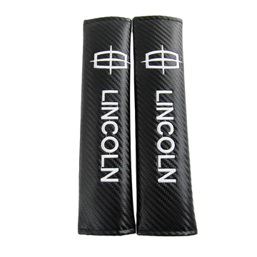 Brand New Universal 2PCS Lincoln Carbon Fiber Car Seat Belt Covers Shoulder Pad