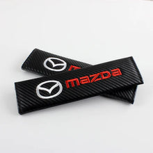 Load image into Gallery viewer, Brand New Universal 2PCS MAZDA Carbon Fiber Car Seat Belt Covers Shoulder Pad