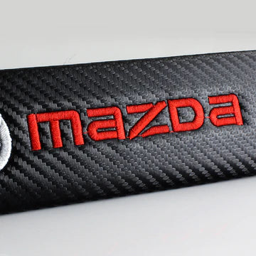 Brand New Universal 2PCS MAZDA Carbon Fiber Car Seat Belt Covers Shoulder Pad