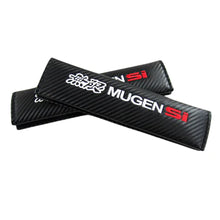 Load image into Gallery viewer, Brand New Universal 2PCS MUGEN SI Carbon Fiber Car Seat Belt Covers Shoulder Pad