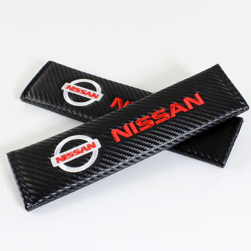 Brand New Universal 2PCS Nissan Carbon Fiber Car Seat Belt Covers Shoulder Pad