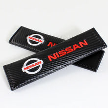 Load image into Gallery viewer, Brand New Universal 2PCS Nissan Carbon Fiber Car Seat Belt Covers Shoulder Pad