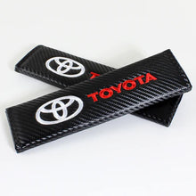 Load image into Gallery viewer, Brand New Universal 2PCS Toyota Carbon Fiber Car Seat Belt Covers Shoulder Pad