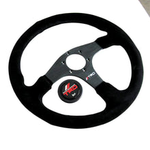 Load image into Gallery viewer, Brand New 14&quot; TRD Style Racing Black Stitching Leather Suede Sport Steering Wheel w Horn Button