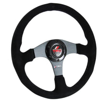 Load image into Gallery viewer, Brand New 14&quot; TRD Style Racing Black Stitching Leather Suede Sport Steering Wheel w Horn Button