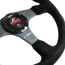 Load image into Gallery viewer, Brand New 14&quot; TRD Style Racing Black Stitching Leather Suede Sport Steering Wheel w Horn Button